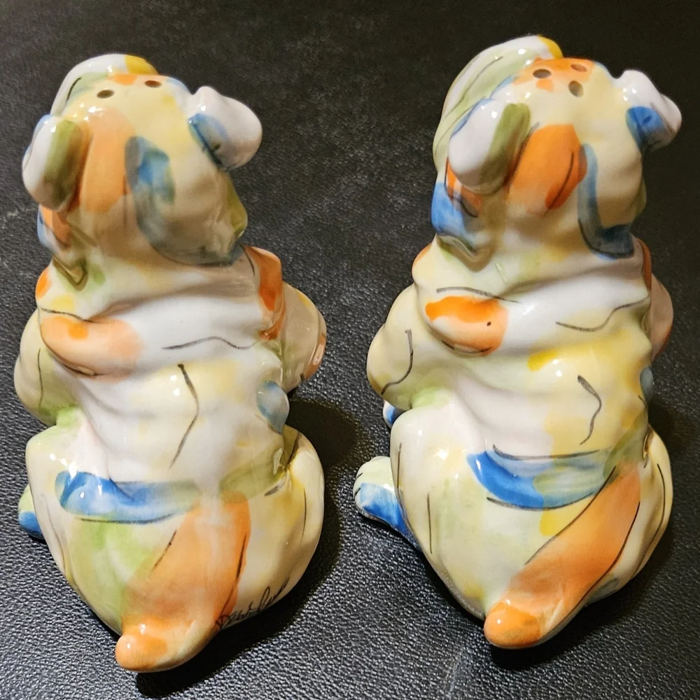 Blue Sky Clayworks Bulldog Collectible Salt Pepper Shakers